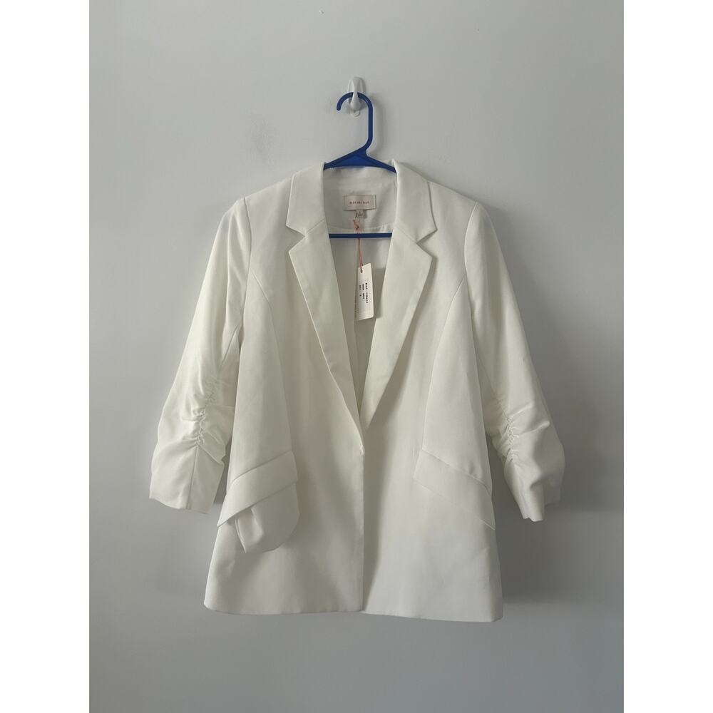 Skies are Blue White 3/4 Sleeve Blazer Jacket NWT Size S - Picture 2 of 6